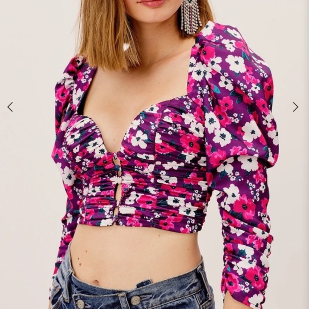For Love And Lemons Penny Blouse in Fuchsia, Size XSmall